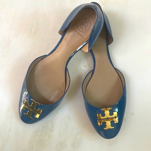 Tory Burch D’Orsay Blue Patent Leather Flats - Picture 6 of 12
